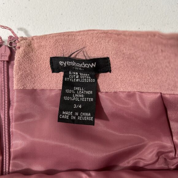 Eyeshadow Mini Skirt Womens 3 or 4 Pink Suede Pleated Barbiecore‎ Y2K Grunge - Picture 5 of 7